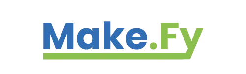 logo makefy azul e verde